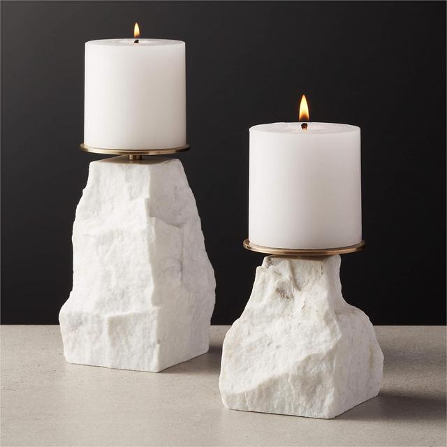 Matter Cut Pillar Candle Holders