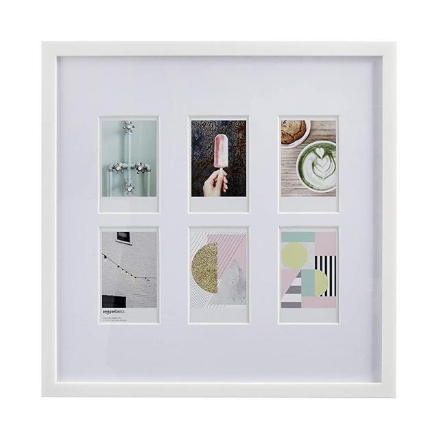 AmazonBasics Photo Frame for use with Instax - 6-Opening - 3.25"x2", White