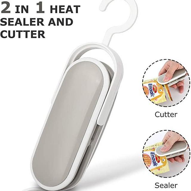 Bag Re-sealer Plastic Sealer 2 in 1 Heat Sealer and Cutter Portable Bag Resealer Sealer Quick Seal for plastic bags(Battery Not Included)