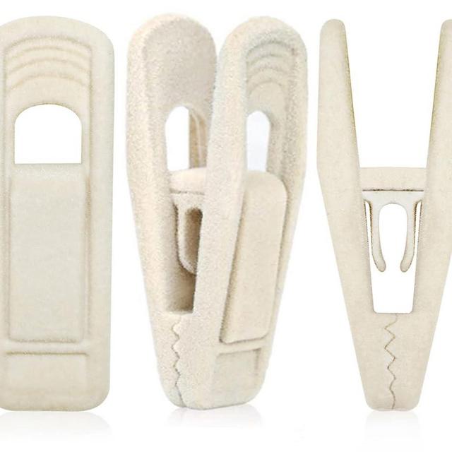 TOFIIGREM Velvet Hanger Clips - 40 PCS Beige Non-Slip Velvet Clips for Pants, Suits & Skirts