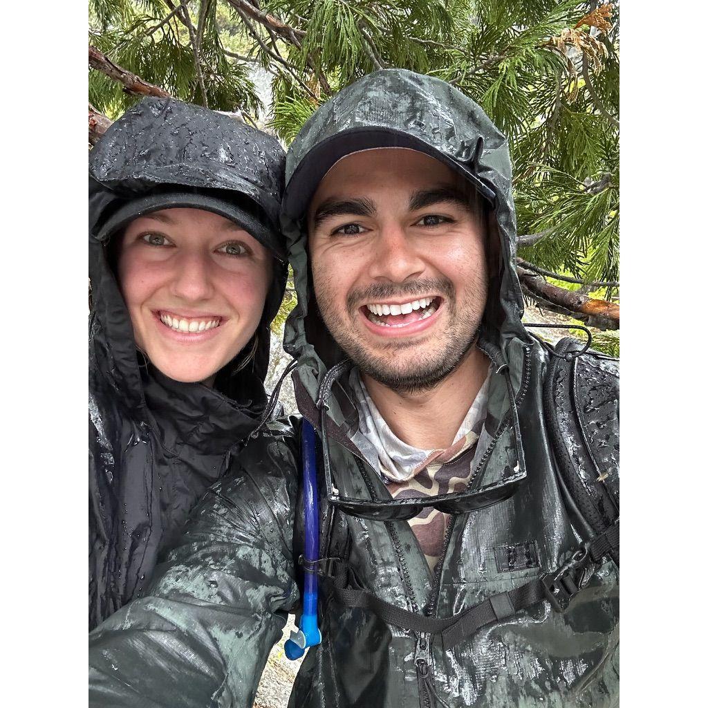 Caught in a thunderstorm on the way back from our hike!