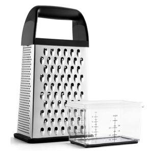 Urbanstrive Cheese Grater With Container Box Grater Stainless Steel Graters for Kitchen Cheese Shredder Parmesan Shredder Kitchen Gadgets Kitchen Tools Kitchen Gifts for Chef Dishwasher Safe Zester