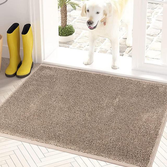 PURRUGS Dirt Trapper Door Mat 23.5" x 35.5", Non-Slip Machine Washable Entrance Rug, Shoes Scraper, Dog Door Mat, Super Absorbent Welcome Mat for Front Door, Back Door, Entry, Muddy Wet Shoes and Paws