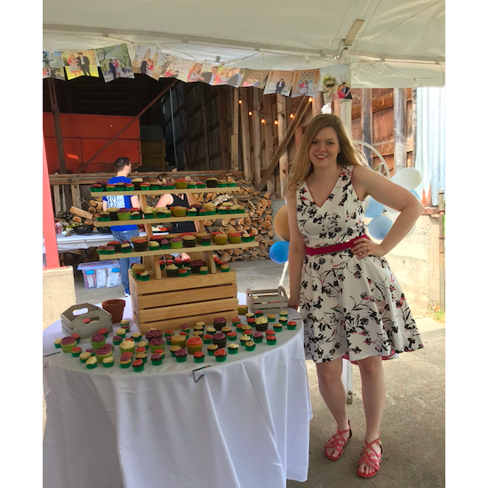 Cupcake display at WI engagement party. Special thanks to my friend and bridesmaid, Becky for helping frost all the cupcakes!