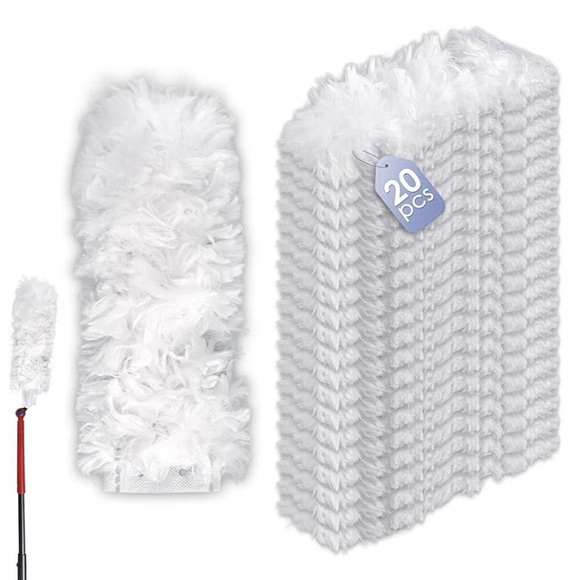 (20 Count) Disposable Duster Refills Compatible with O-Cedar Flex & Catch Dusters, Heavy Duty Dust Refills, Multi-Surface Duster Replacement Kit, Dust Removal Brush Heads