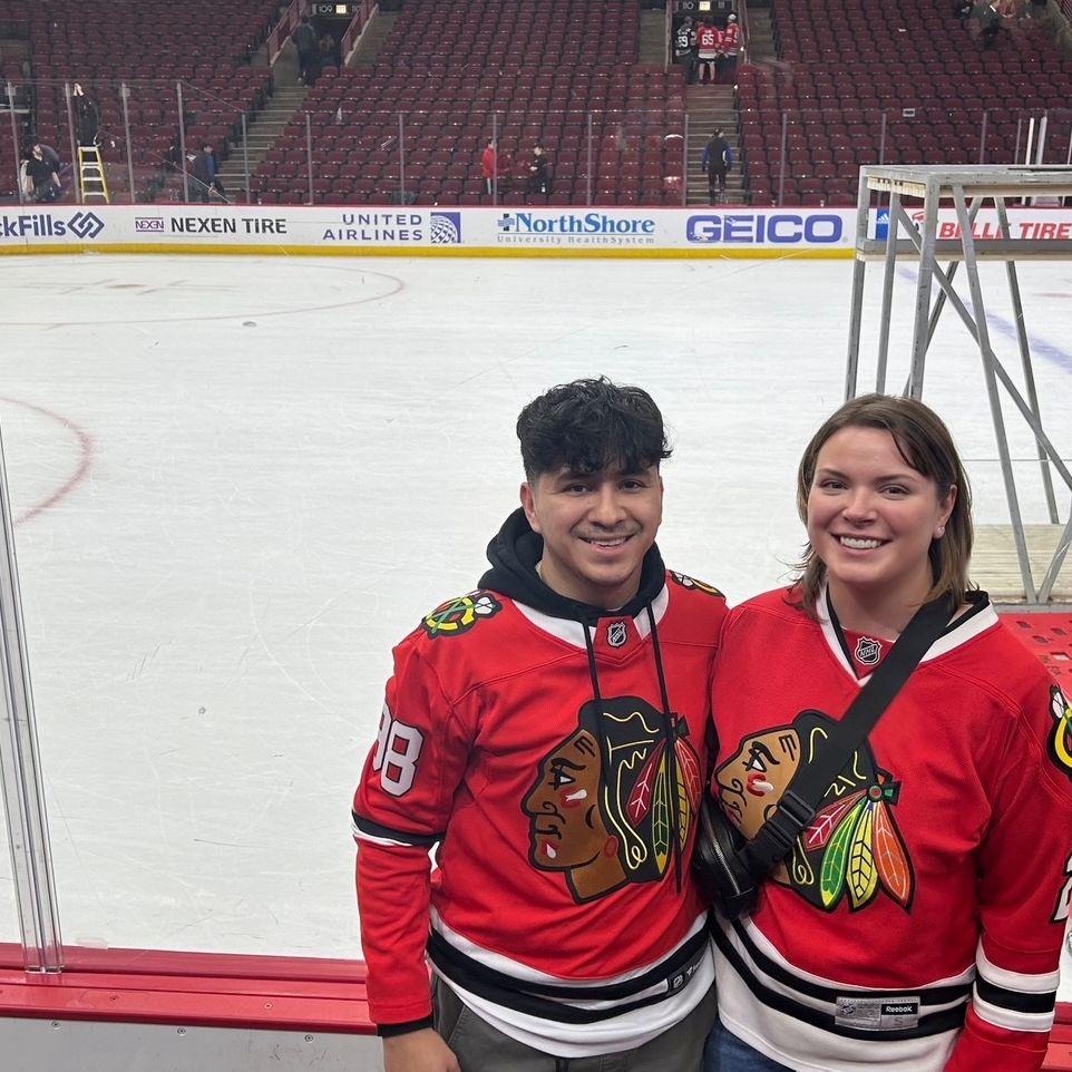 Diego's very first Blackhawks game and my first game at the glass.