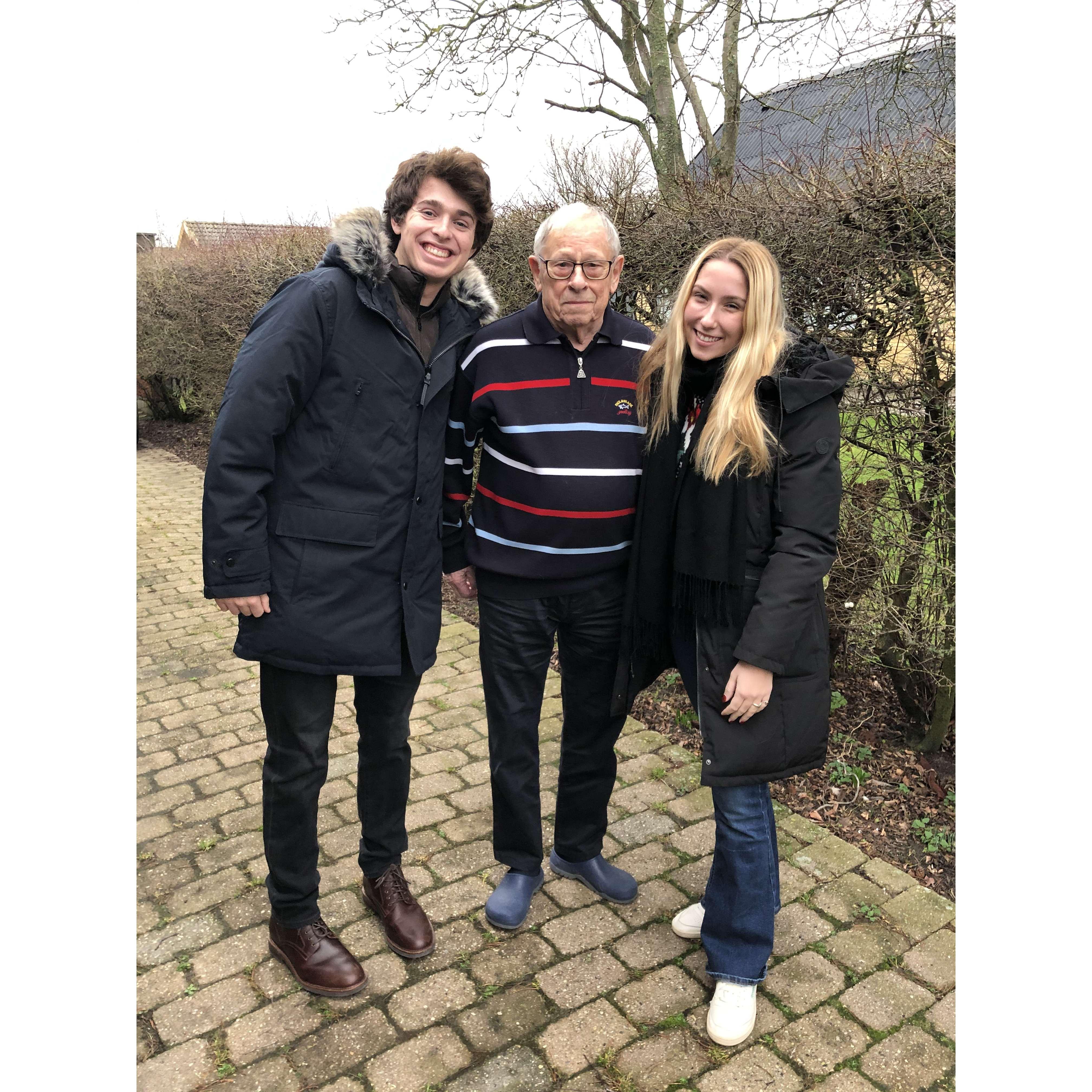 Visiting Morfar in Denmark on our study abroad journey in January 2020