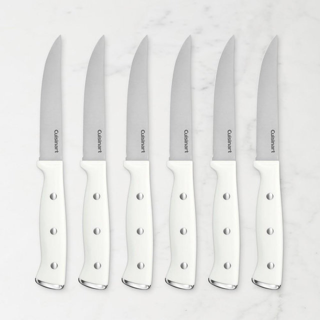 Cuisinart White Triple Rivet Steak Knives, Set of 6