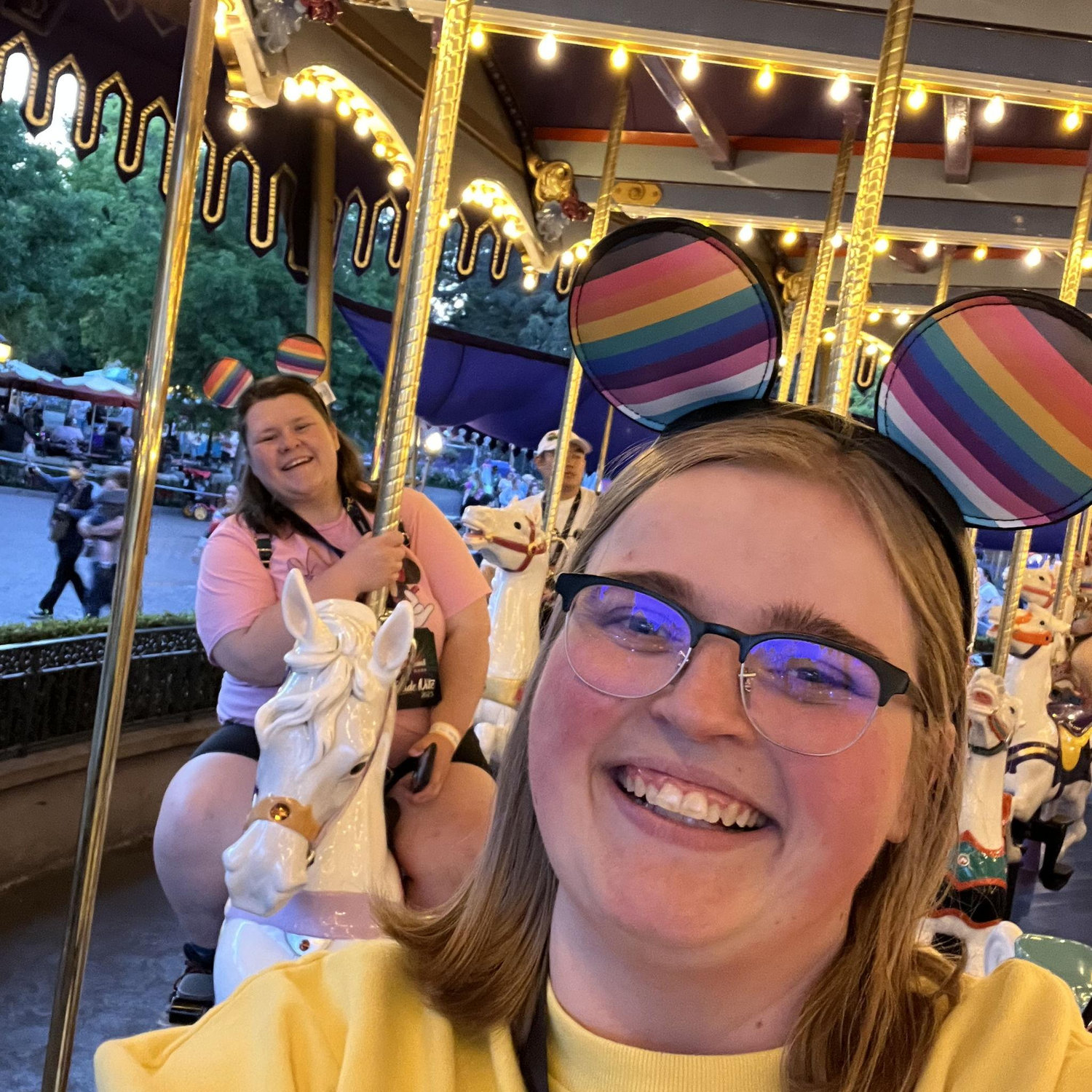 Rainbow Mickey ears and merry-go-rounds!