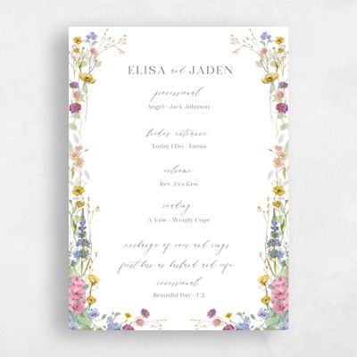 White Wedding Program - Harley
