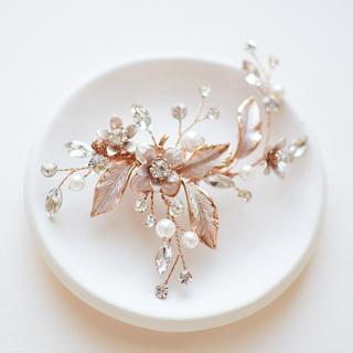 Petite Pearl and Floral Bridal Clip