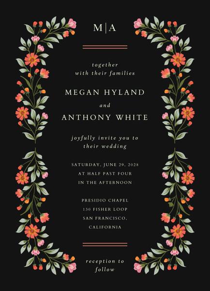 Blume Classic | Black | Zola Wedding Invitations