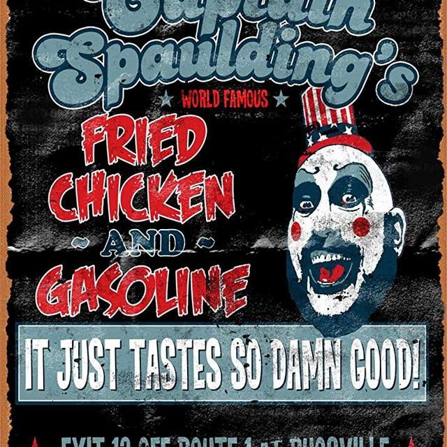 NIUMOWANG Captain Spaulding's Fried Chicken Movies Vintage Look 8x12 Inches Metal Tin Sign Retro