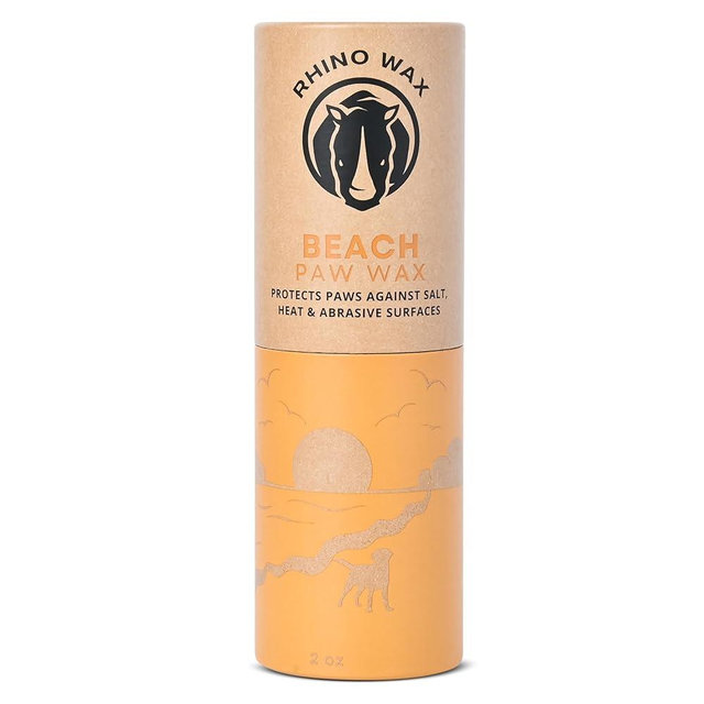 Rhino Wax - Dog Paw Beach Wax 2oz - Dog Paw Balm Protects Against Sharp Rocks, Hot Sand, Glass, Coral, Beach Hazards - Moisturizes and Improves Elasticity - Lick Safe - Natural Ingredients - USA Made