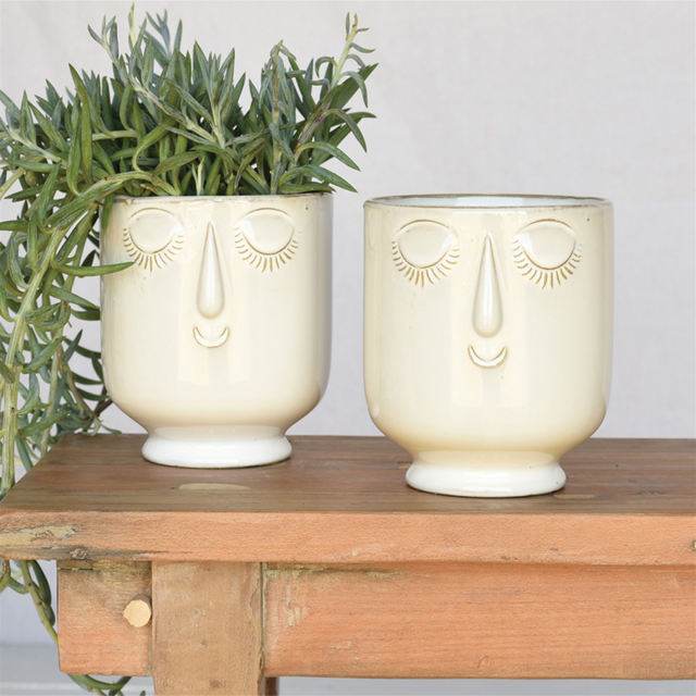 Large Celia Cachepot, White, Ceramic