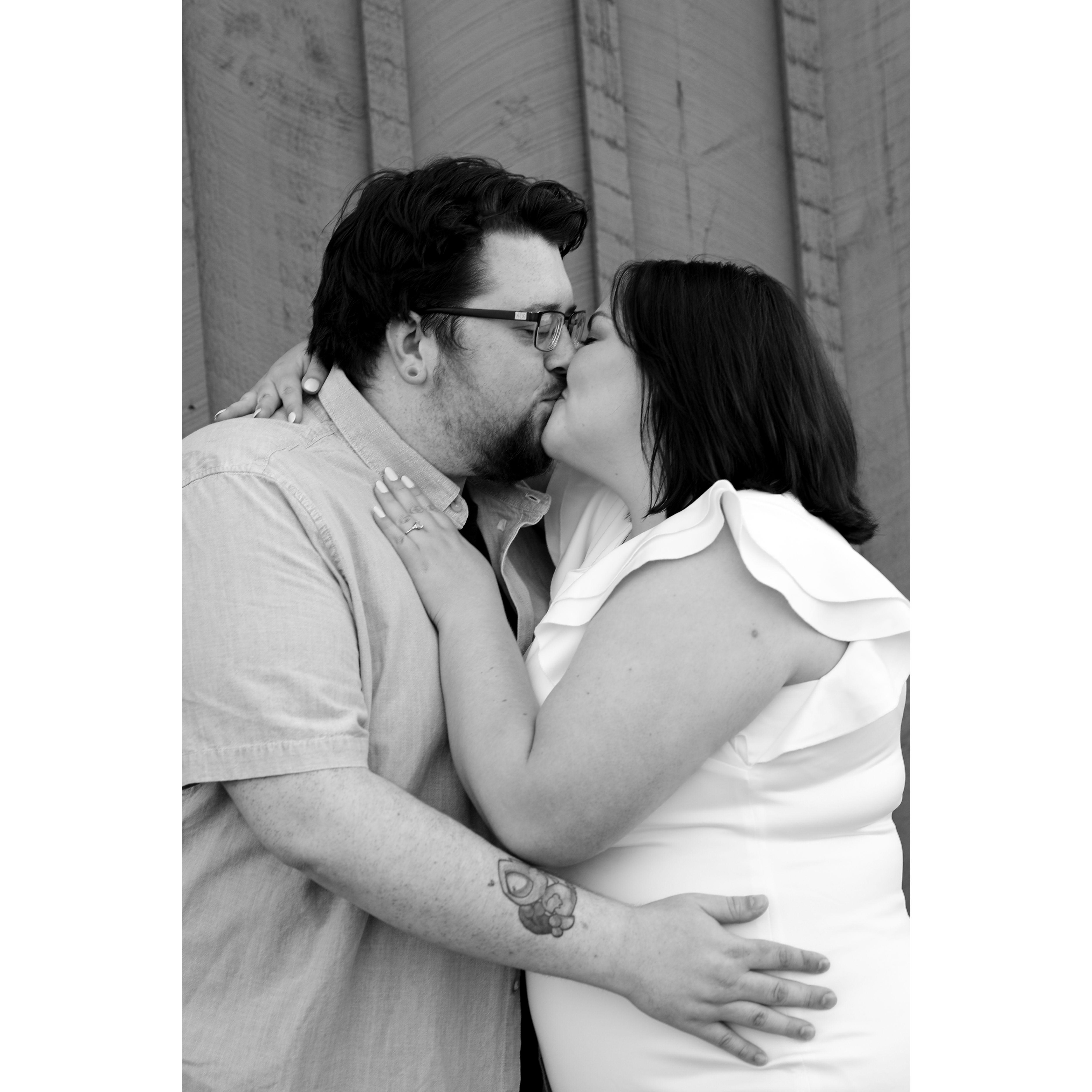 Engagement photoshoot at Sunset Ridge Lavender Farms. Photographer was Bloom Photography, LLC