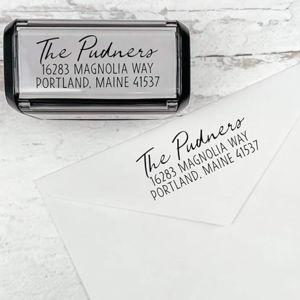 Custom Return Address Stamper (Relaxed Script, Medium)