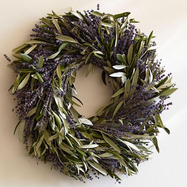Fresh Olive Leaf & Dried Lavender Wreath
