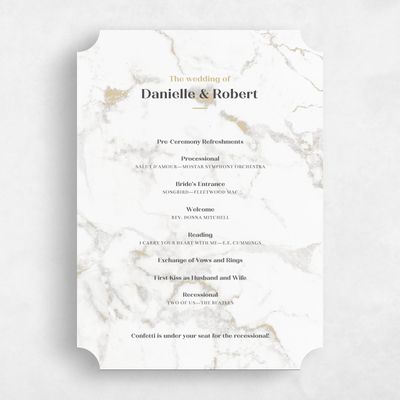 White Ticket Wedding Program - Benton