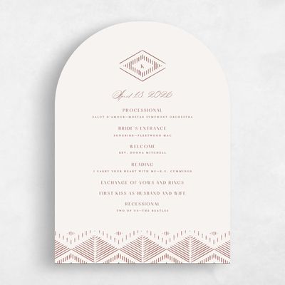 Brown Arch Wedding Program - Wellington