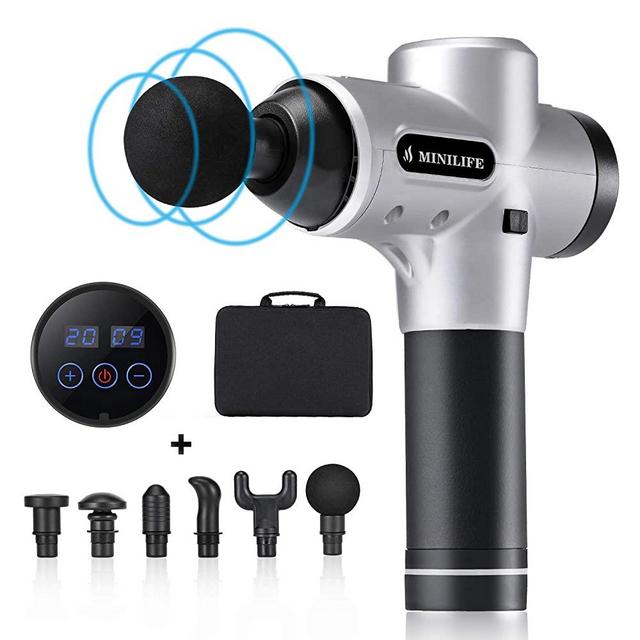 MINILIFE Massage Gun Handheld Percussion Massage Gun, Deep Tissue Massager for Muscle Pain Relief, Enhanced Recovery for Athletes, Percussive Therapy, 20 Powerful Speeds & Super Quiet