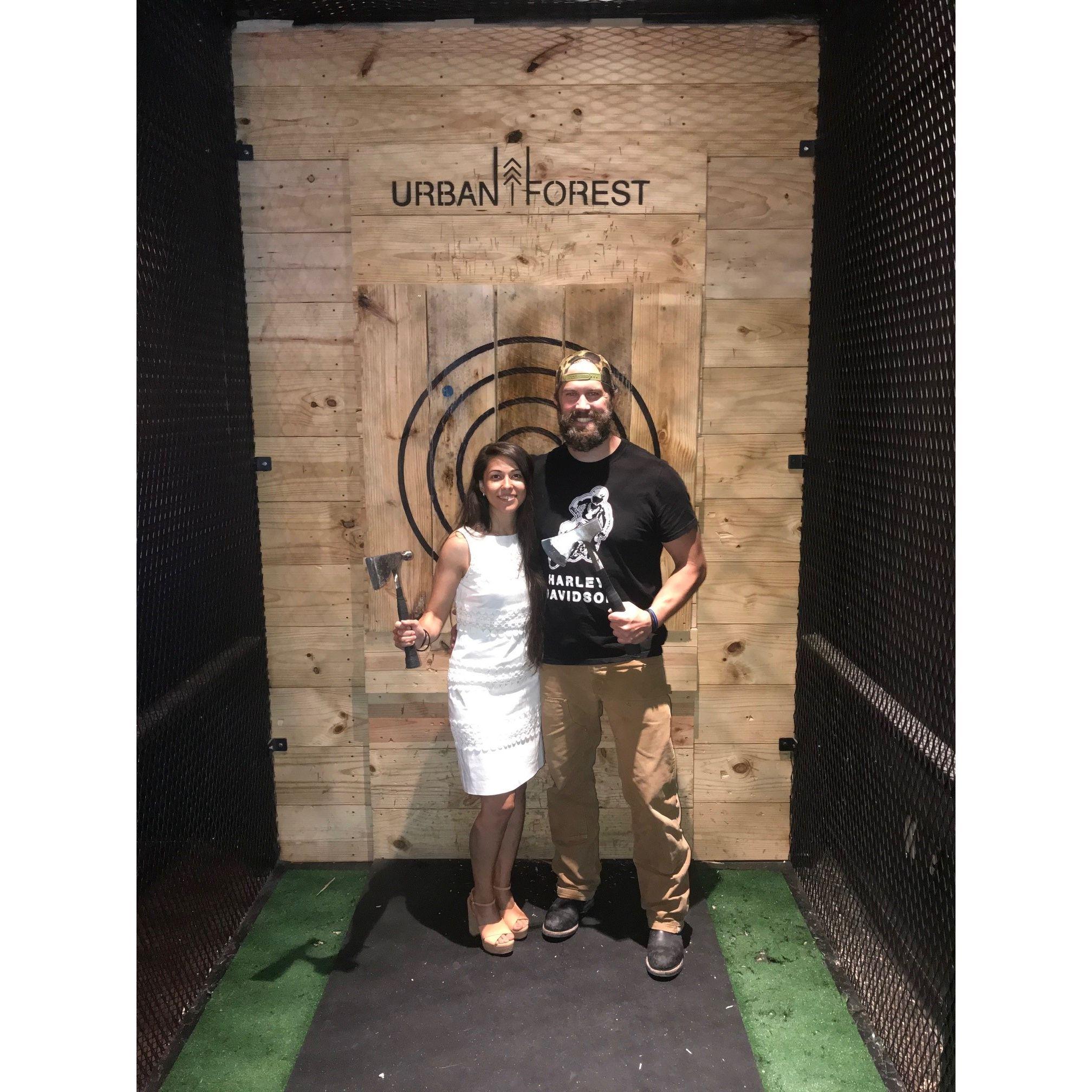 When she wears heels to throw axes lol
