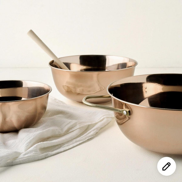Magnolia Copper Mixing Bowl Set of Three