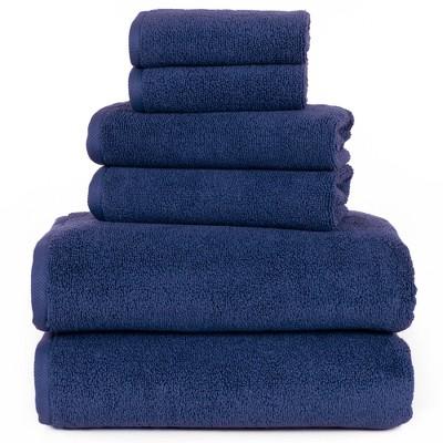 Solid Bath Towels And Washcloths 6pc Navy - Yorkshire Home