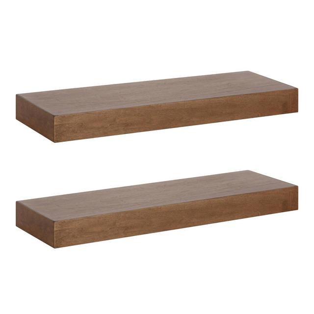 2pc 24" Havlock Wood Shelf Set Rustic Brown - Kate & Laurel All Things Decor
