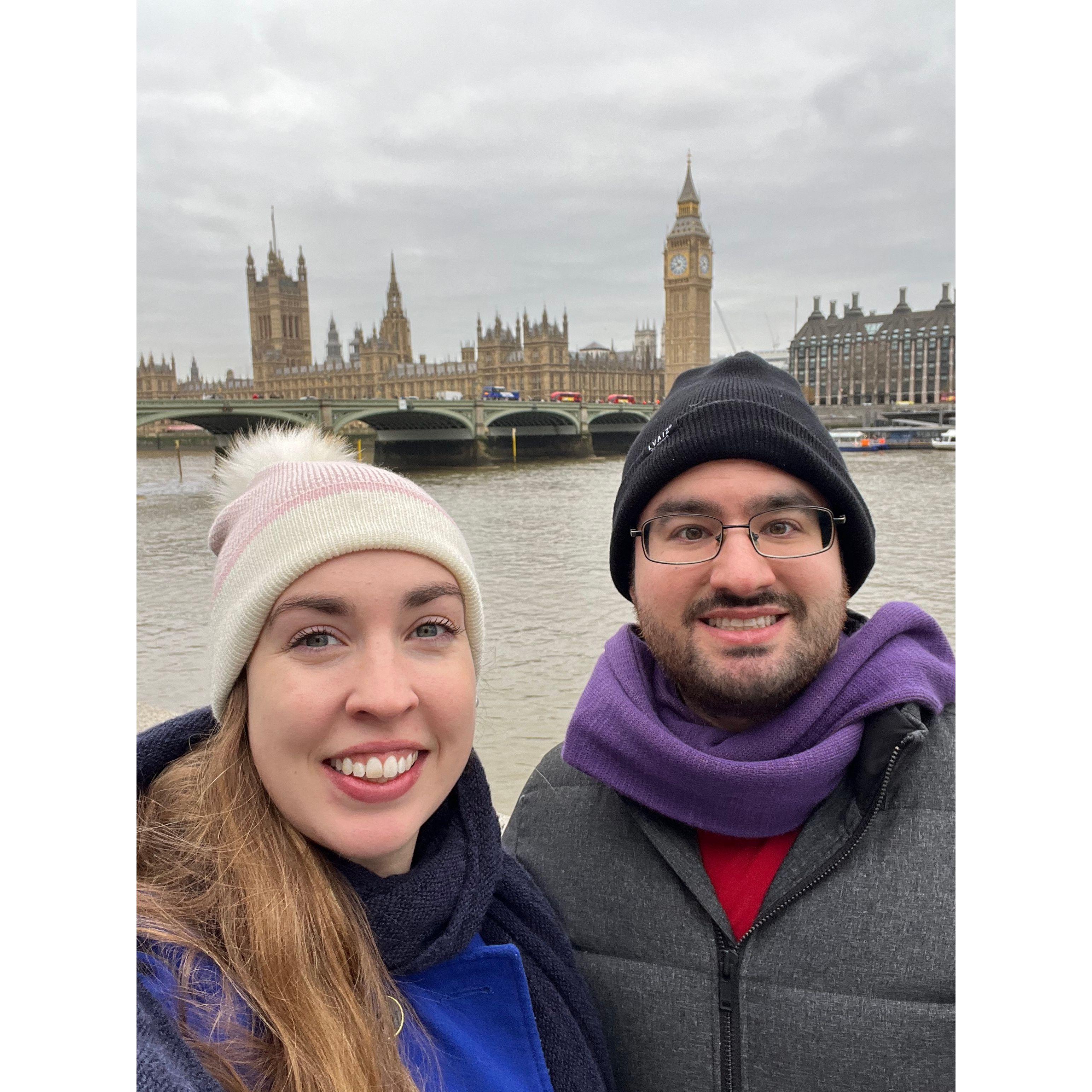 Spending Christmas in London with Carnie's family.