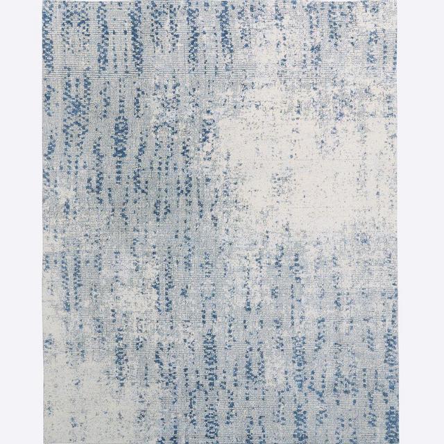Distressed Foliage Rug, 8x10, Moonstone