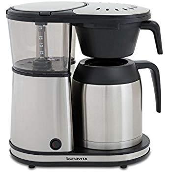 Bonavita Connoisseur 8-Cup One-Touch Coffee Maker Featuring Hanging Filter Basket and Thermal Carafe, BV1901TS