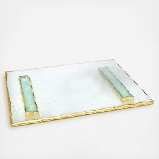 Frosted Gold Banded Bread Board