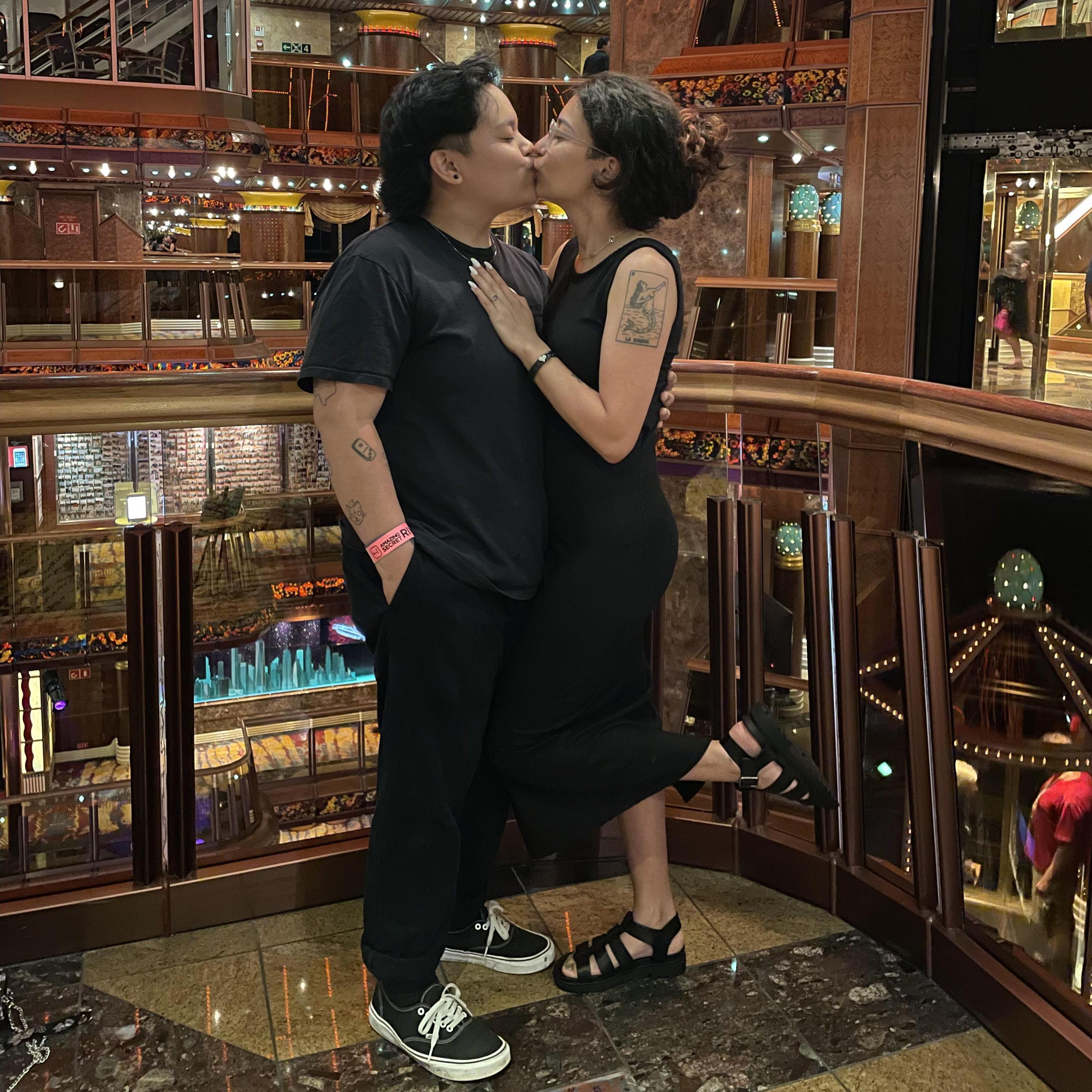 We went on a cruise where Cas proposed!