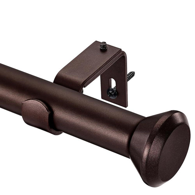 Heavy Duty Bronze Curtain Rods - 28 to 48 Inch, Adjustable with Diamond Finials for Bedroom, Living Room, Patio, Kitchen, Farmhouse