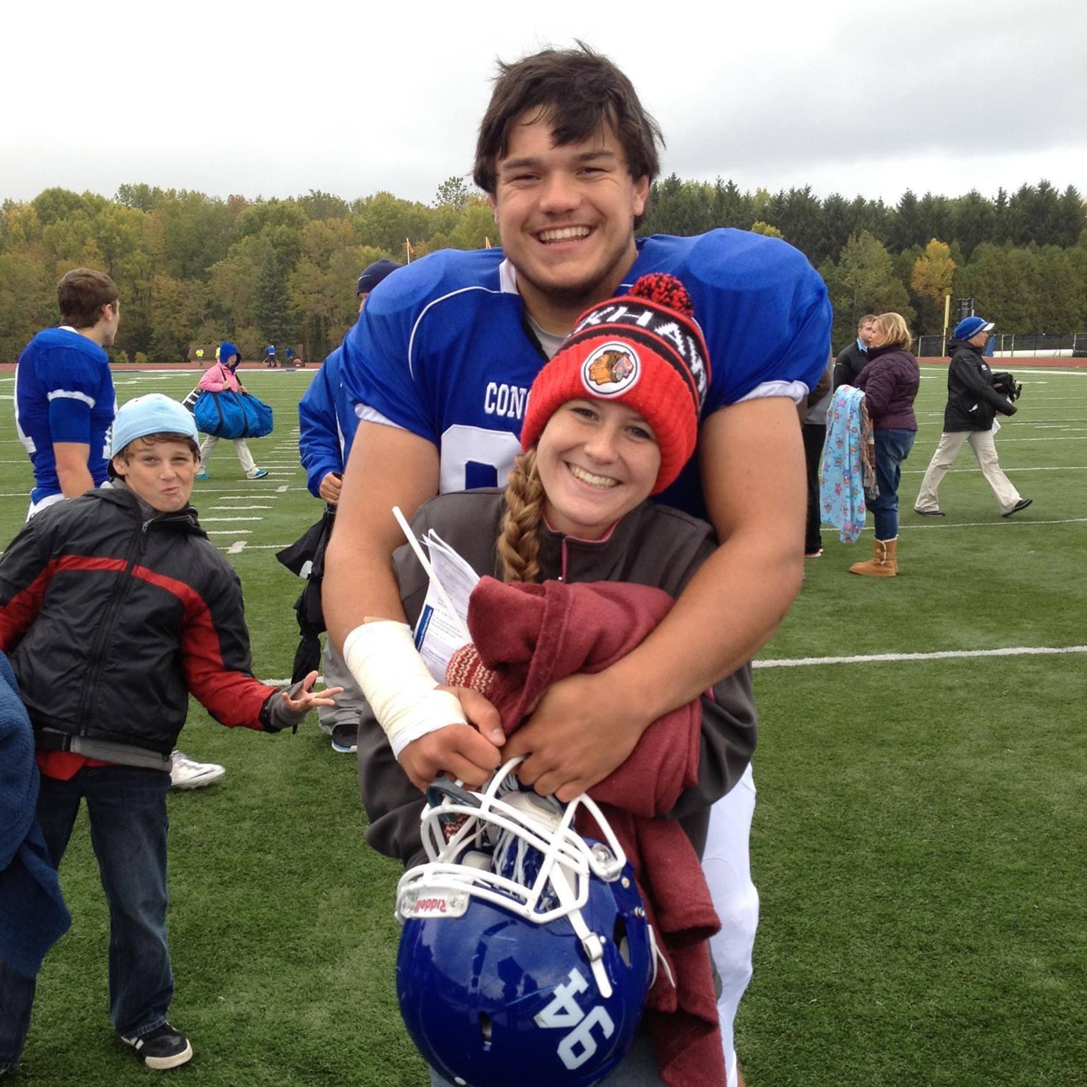 2014. Cam played football for the JV and Varsity teams at CUW. Katie, "Still the best girlfriend ever", came to watch as many games as she could.