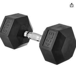 Amazon Basics Rubber Hex Dumbbell Hand Weight 45lb
