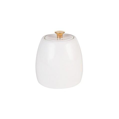 Nevaeh White® by Fitz and Floyd® Grand Rim Gold Covered Sugar Bowl