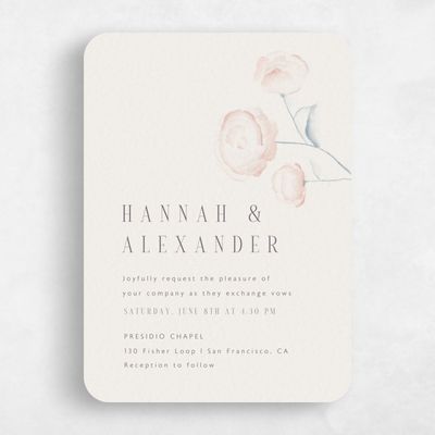 Beige Rounded Wedding Invitation - Lorelei Classic