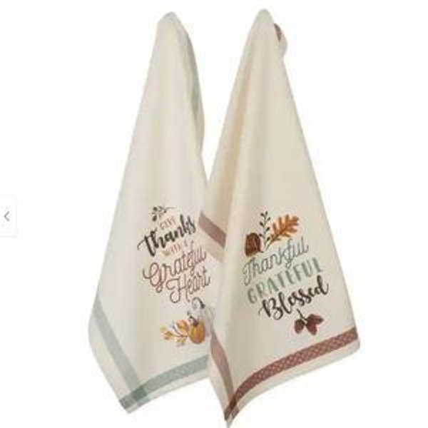 DII Assorted Fall Embroidered Dishtowel (Set of 3)