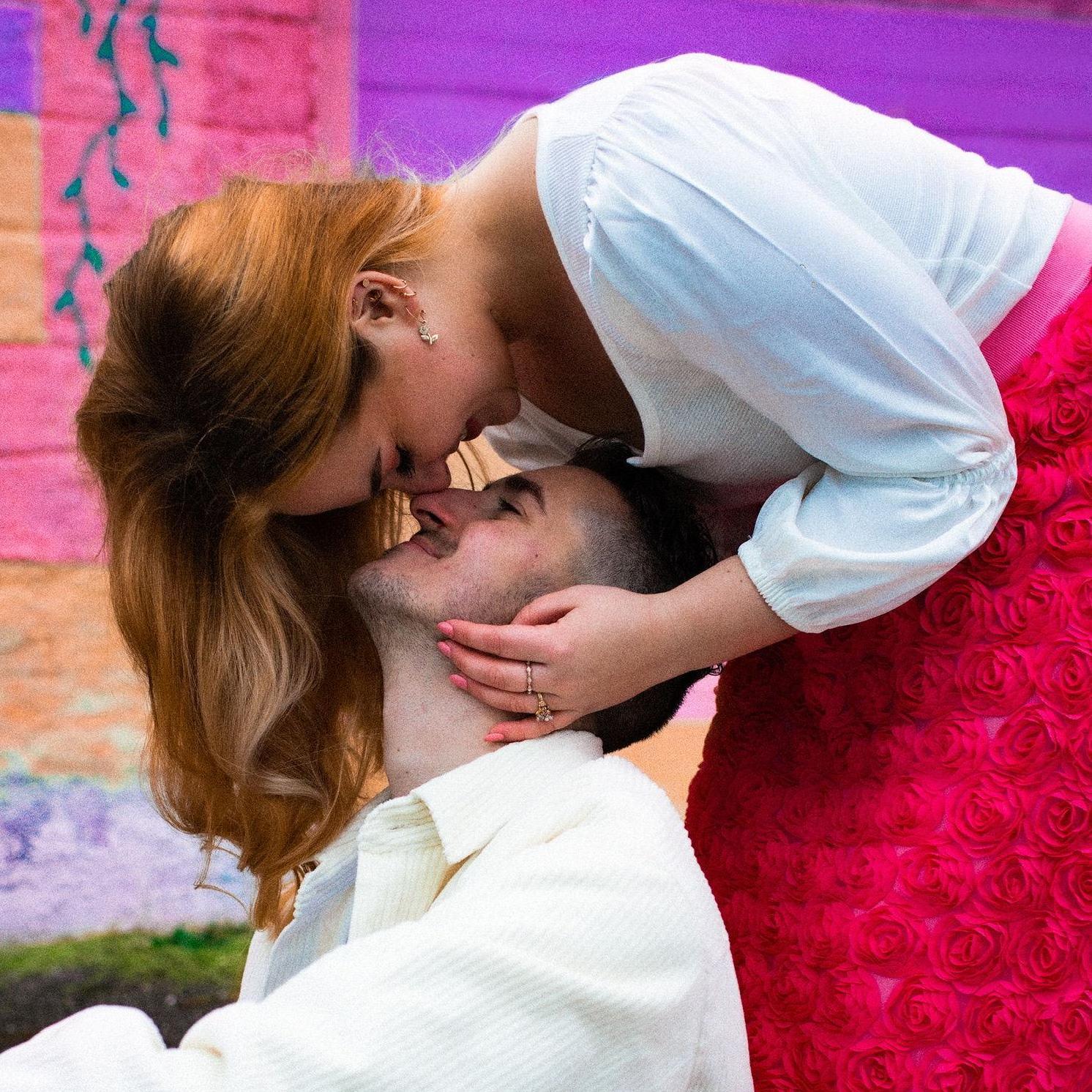 Part of our engagement set, taken at 934 Gallery on Cleveland Avenue in Columbus. Photo by India Jade Orban, editing by Liz.