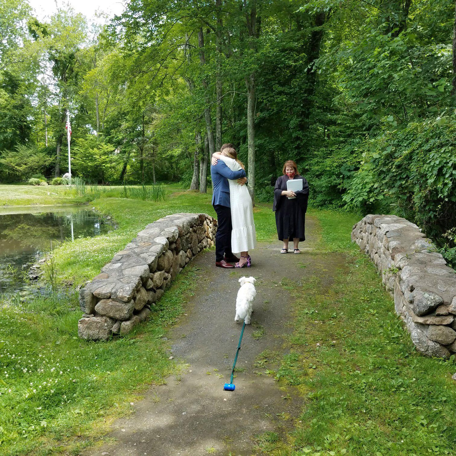Wedding civil ceremony, outside Sudbury Town Hall, June 2020