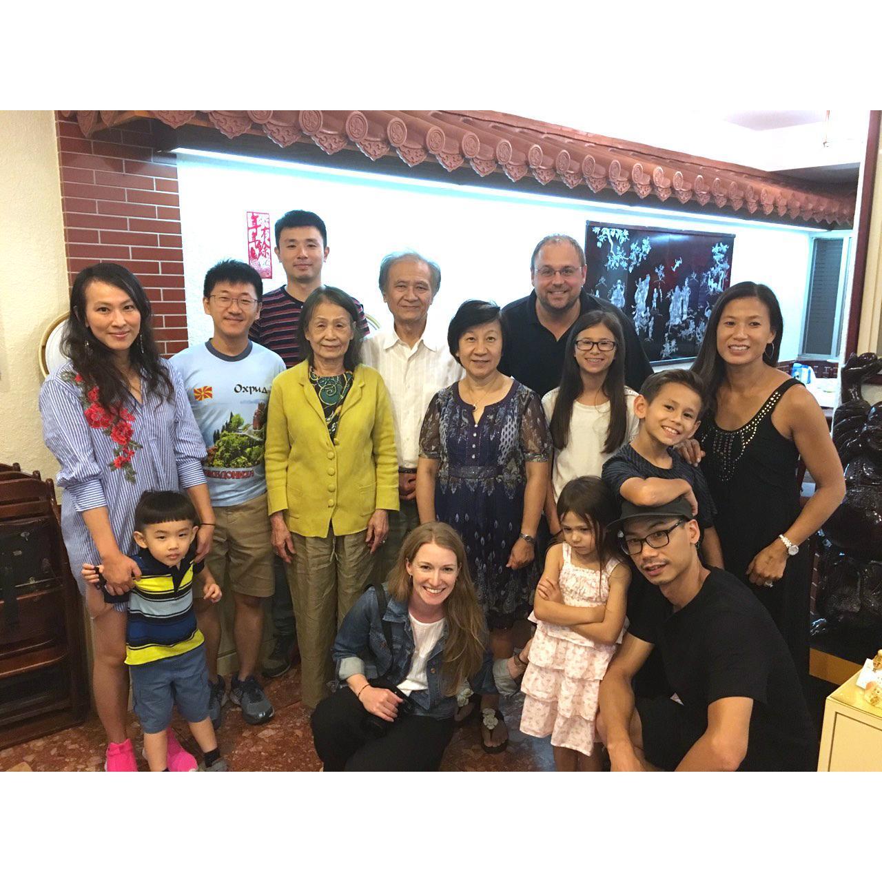 Traditional Taiwanese dinner with relatives in Taipei, Taiwan.