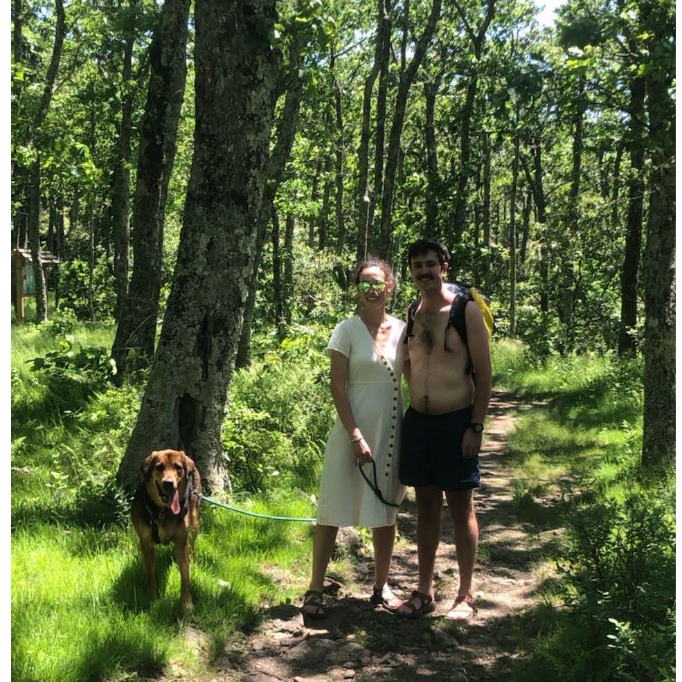 Hiking up to the wedding site.