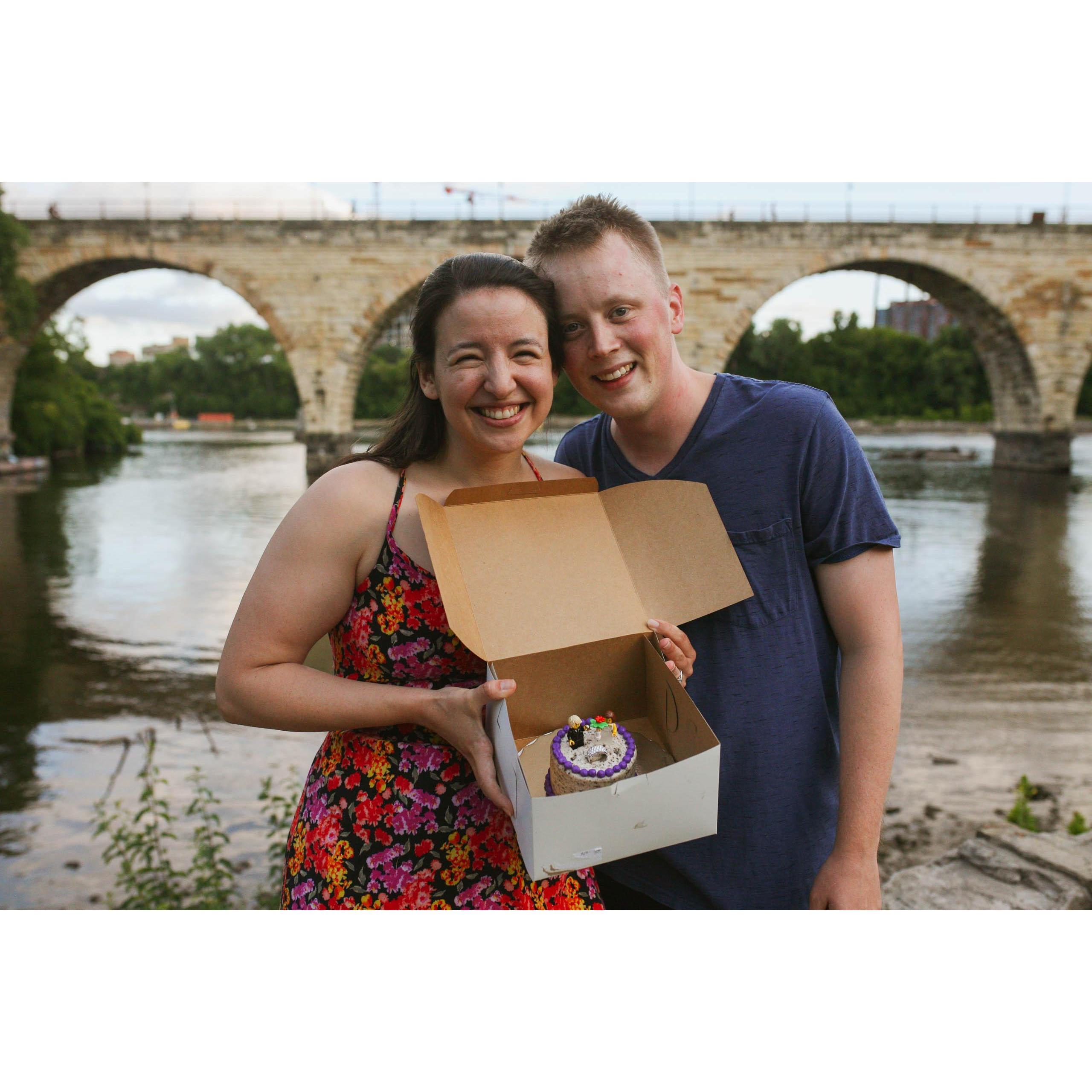 Jackie's proposal (Stone Arch Bridge, Minneapolis, August 2020)