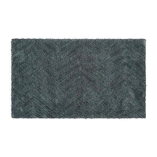 Fieldcrest Luxury Sculpted Reversible Bath Rug 24x40 in Mineral Blue