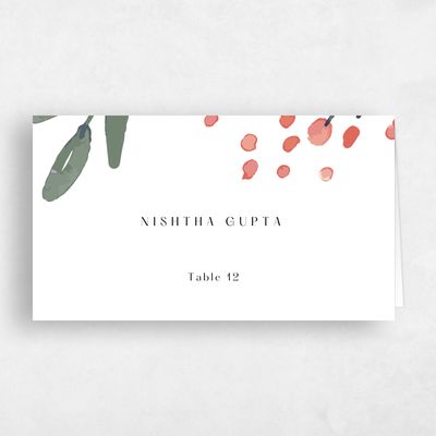 White Maximalist Wedding Place Card - Colletta