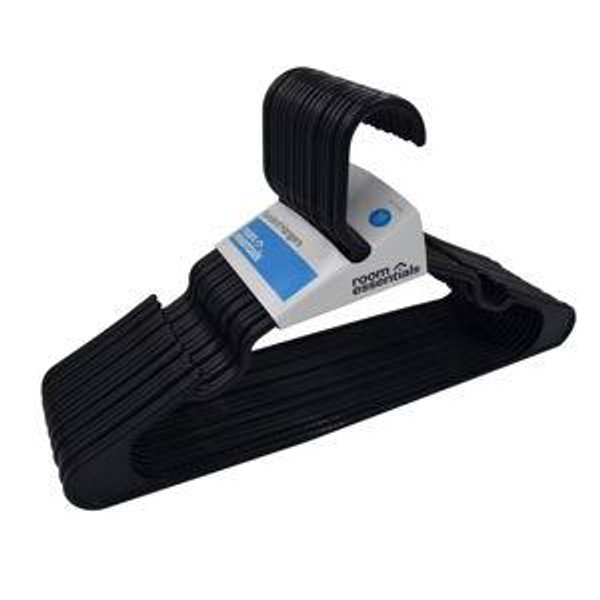 Set of 18 Plastics Hangers in Black
