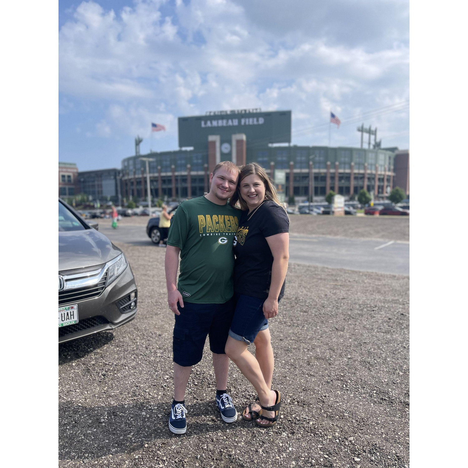 Family Night at Lambeau Field - Sam has made Ken a Packer Fan