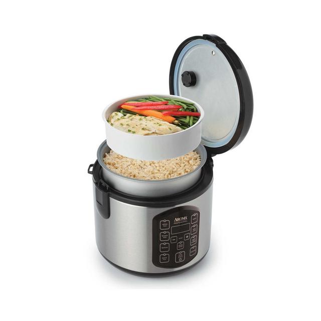 Aroma ARC-954SBD 8 Cup Cooked Digital Rice Cooker, Multicooker Food Steamer